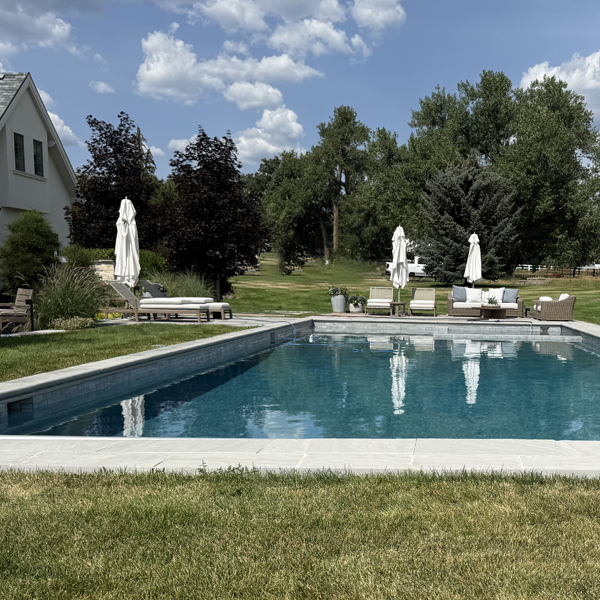 Private pool in backyard of home